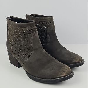 Harley-Davidson® Womens Liam Distressed Toe 6.5 Black Moto Boots Boho Chic Biker